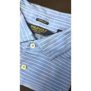 Polo Golf Ralph Lauren Stretch Lisle Polo Shirt Striped Light Blue XL